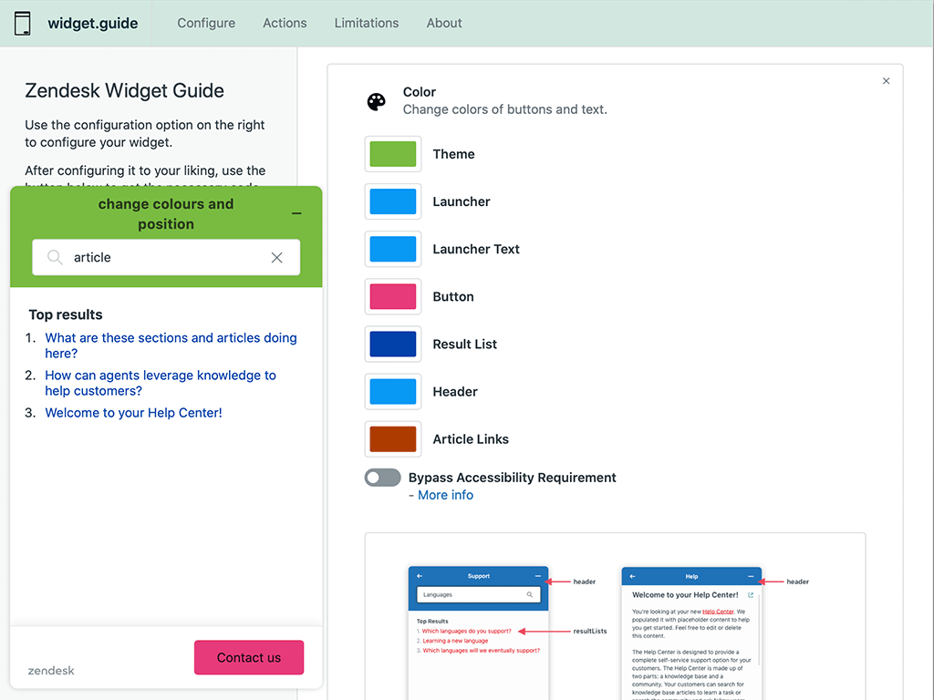 Widget Guide App Integration with Zendesk Support